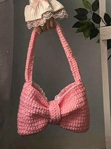 Cute Crochet Bow Hobo Bag