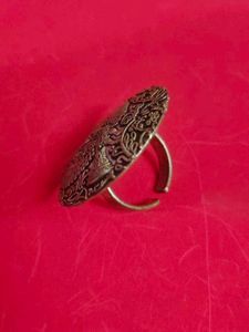 Ornate Silver-tone BOHO Ring with Phoenix Motif