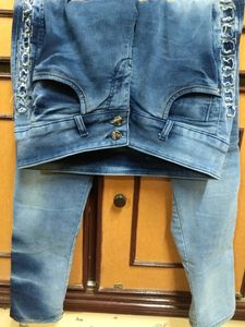 Ankle Denim Blue Jeans For Women