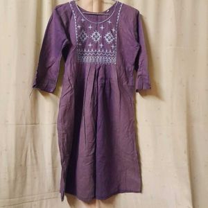New and Never Used Purple Embroidered Kurta
