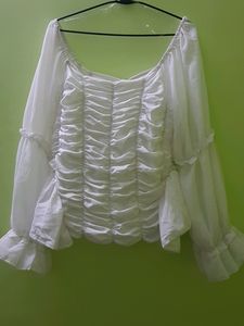 White Ruched Blouse