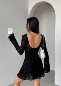 NEWME Black Floral Mini Dress