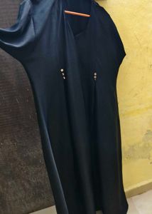 Elegant Black Kurta with Button Detail