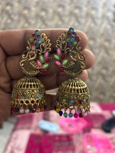 combo Exquisite Jhumka Earrings with Crystal Beads