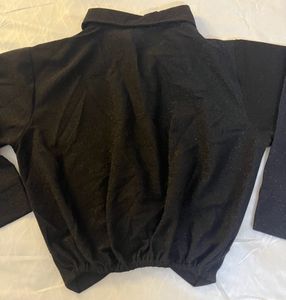 Black Glitter Crop Top
