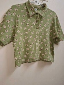 Floral Polo Crop Top