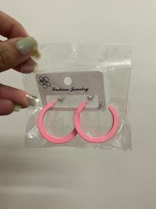 Baby Pink Mini Triple Hoop Earrings