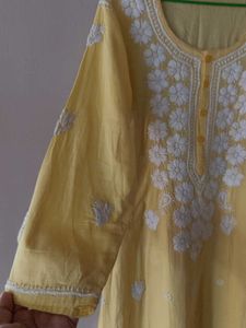 Yellow Chikankari Kurta(S)