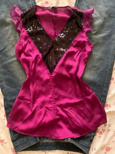 y2k sequin purple top💜
