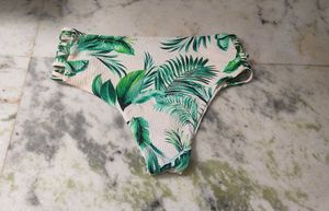 Tropical Leaf Print Bikini Bottom