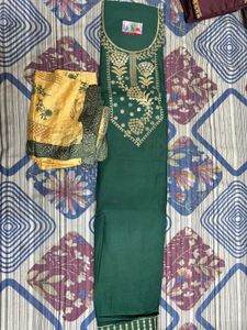 Elegant Emerald Green unstitched suit