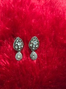 Elegant Silver Tone Drop Earrings