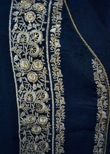 Navy Blue Kurti With Golden Embroidery