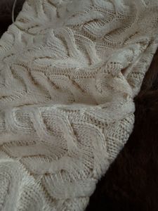 ZARA Cream Cable Knit Cropped Top