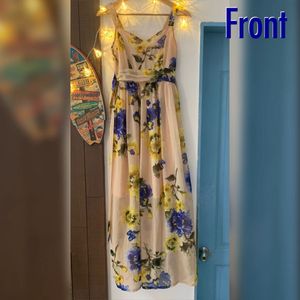 Floral Print Maxi Dress with Belt