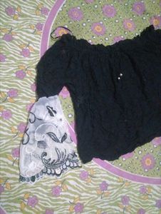 Chic Black Off-Shoulder Bell Sleeve Top