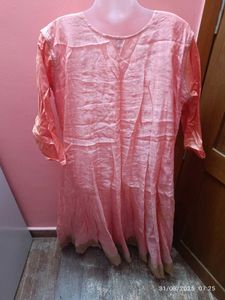 3xl Pink Embroidered Gown With Embroidery Dupatta