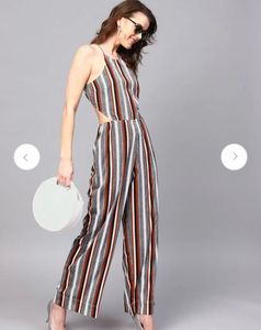 Striped Halter Neck Jumpsuit
