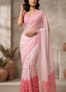 Chic Polka Dot Saree