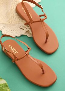Stylish Tan Flat Sandals