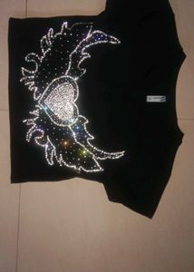 Sparkling Winged Heart Black T-Shirt