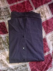 Men's Dark Blue Button-Up Shirt