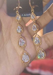 Elegant Drop Earrings with Crystals
