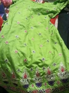 Green Embroidered Kurta