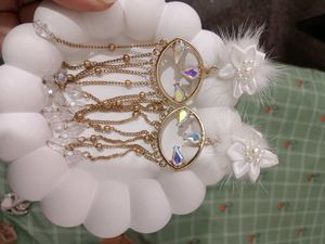 Elegant White Feather Dangle Earrings