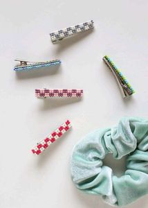 Beaded hair clips set