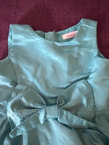 Sparkling Teal Bow Dress