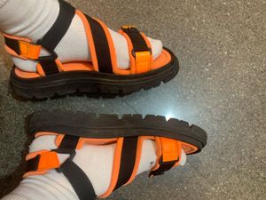 Bright Orange Sporty Sandals