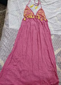 Pink Tassel Maxi Dress