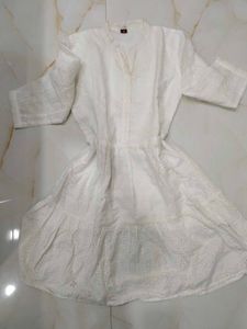 Elegant White Chikankari dress
