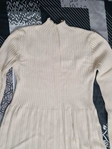 Ribbed Mock Neck Sweater Dress