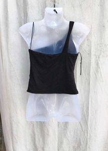 65209. Chic One-Shoulder Black Top