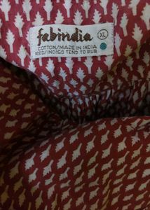 🎀🍁Fabindia_Tiered Block-Print Midi Skirt🍁🎀
