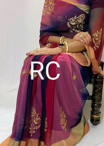 Pure Chiffon And Gergrottet Sari All Kind Of Sari
