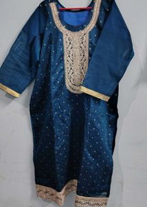 Elegant Teal blue heavy fancy kurta set 3xl