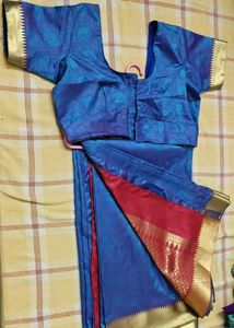 Blue Silk Saree with ready blouse