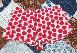 Strawberry Print Pajama Shorts