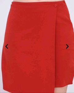 Chic Red Wrap Mini Skirt