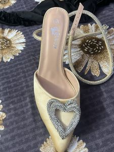Sparkling Heart Embellished Heels
