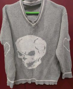 Skull Emo/Punk  Oversized Pullover