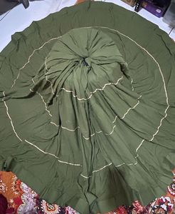 Flowy Ethnic Green Skirt