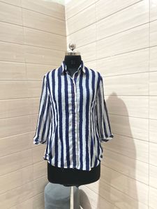 Mesh Striped Casual Shirt