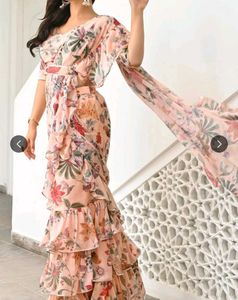 Designer Floral  saree with blouse