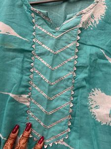 Stylish Teal Floral Kurta