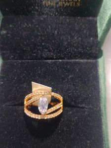 Rose Gold American Diamond Solitaire Ring
