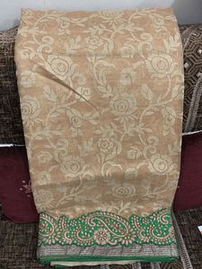Elegant Beige Floral Saree